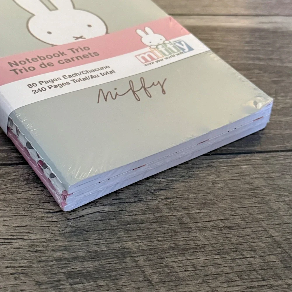 Miffy Notebook Trio 3-Pack Lined Journals Sage Green Pink Floral 240 Pages New